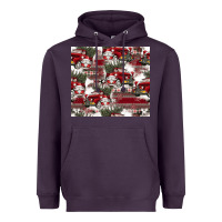 Plum vintage christmas car pattern Heavyweight Hoodie - CowhideDigitalArt