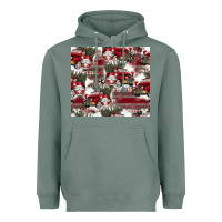 Sage vintage christmas car pattern Heavyweight Hoodie - CowhideDigitalArt