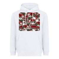 White vintage christmas car pattern Heavyweight Hoodie - CowhideDigitalArt