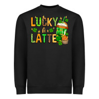 Black St. Patrick's Lucky a latte Heavyweight Sweatshirt - OliviaCreatesArt