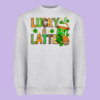 St. Patrick's Lucky A Latte Heavyweight Sweatshirt Designed By Oliviacreatesart