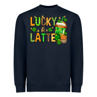 Navy St. Patrick's Lucky a latte Heavyweight Sweatshirt - OliviaCreatesArt