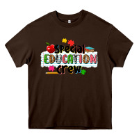 Chocolate Brown special education crew Heavy Core Tee - NancyCooperArtShop