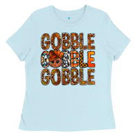 Baby Blue western gobble with turkey bbs Ladies Tee - BundleAndBundleShop