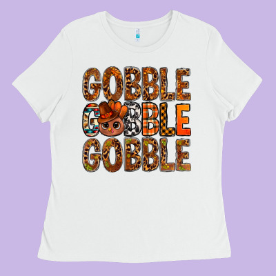 Western Gobble With Turkey Bbs Ladies Tee Designed By Bundleandbundleshop