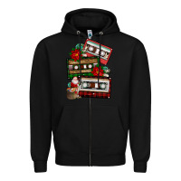 Black christmas cassette gemstone Zipper Hoodie - FaDigitalArtStudio