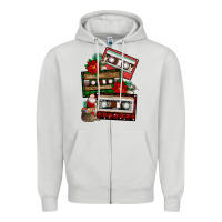 Dove Grey christmas cassette gemstone Zipper Hoodie - FaDigitalArtStudio