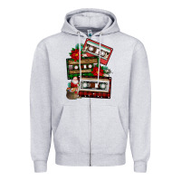 Heather Grey christmas cassette gemstone Zipper Hoodie - FaDigitalArtStudio