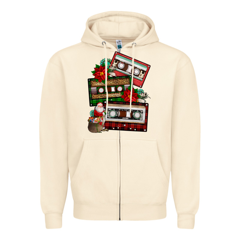 Christmas Cassette Gemstone Zipper Hoodie by FaDigitalArtStudio | Teevron