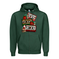 Sports Green christmas cassette gemstone Zipper Hoodie - FaDigitalArtStudio