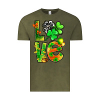 Vintage Olive st.patrick love with clover Vintage Tee - NancyCooperArtShop