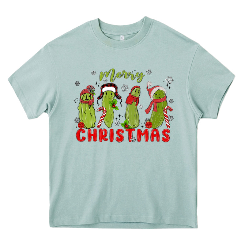 Pickle Merry Christmas Heavy Core Tee by MaliasSmallBusiness | Teevron