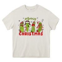 Cream Pickle Merry Christmas Heavy Core Tee - MaliasSmallBusiness