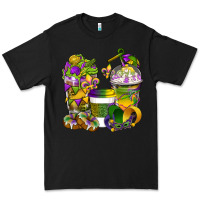 Black Mardi Gras Coffee Cups Premium Tee - BundleAndBundleShop