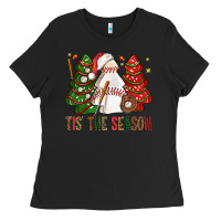 Tis' The Season Baseball Christmas Cakes Bbs Ladies Tee | Teevron