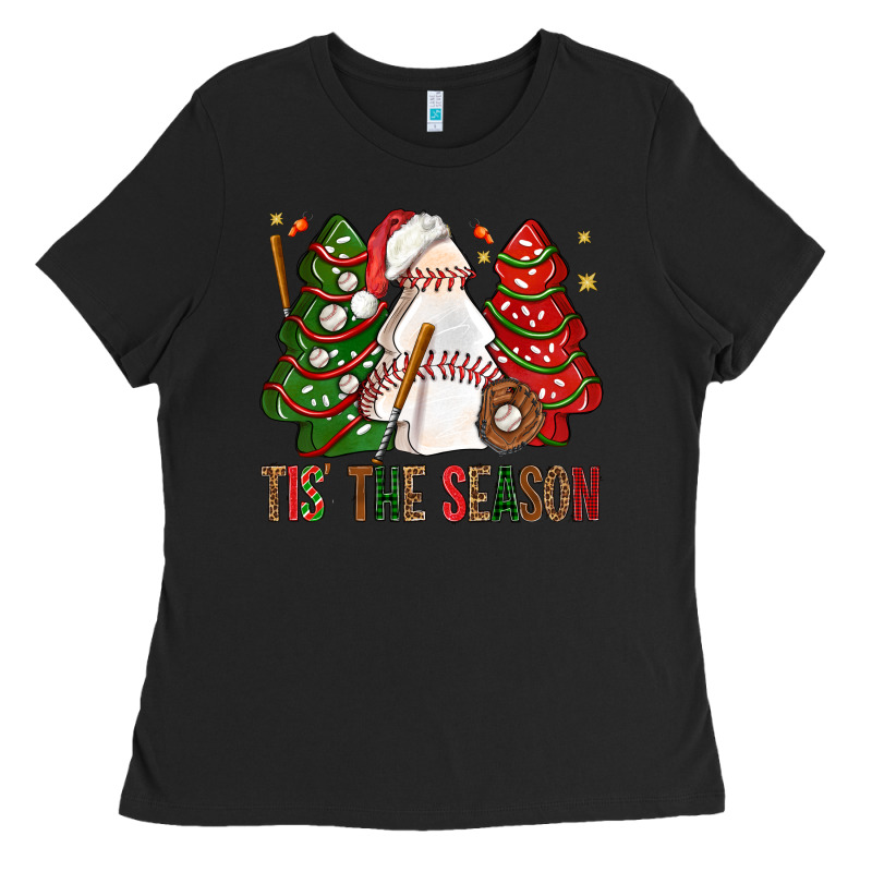 Tis' The Season Baseball Christmas Cakes Bbs Ladies Tee by BundleAndBundleShop | Teevron