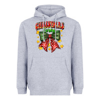 Heather Grey festive holiday bow design Heavyweight Hoodie - CowhideDigitalArt