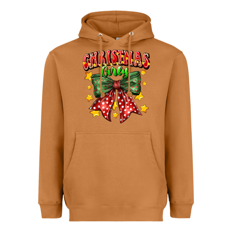 Festive Holiday Bow Design Heavyweight Hoodie by CowhideDigitalArt | Teevron