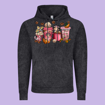 Cafecito Y Chisme Coffee Cups Vintage Hoodie Designed By Texasbilliewilder