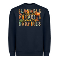 Navy flannels hayrides pumpkins  bonfires Heavyweight Sweatshirt - FaDigitalArtStudio