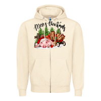 Sandshell merry christmas pig Zipper Hoodie - FaDigitalArtStudio