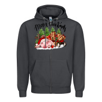 Smoke merry christmas pig Zipper Hoodie - FaDigitalArtStudio