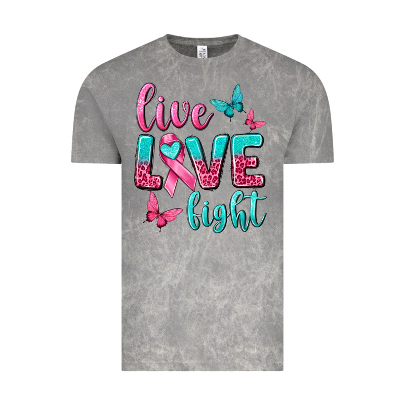 Live Love Fight Breast Cancer Vintage Tee by texasbilliewilder | Teevron