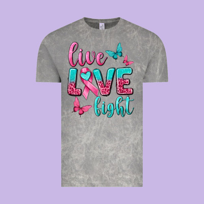 Live Love Fight Breast Cancer Vintage Tee Designed By Texasbilliewilder