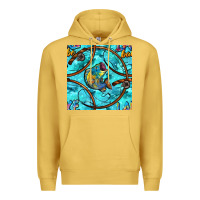 Antique Gold Lake Babe And Fish With Camouflage Seamless Pattern Premium Hoodie - BundleAndBundleShop