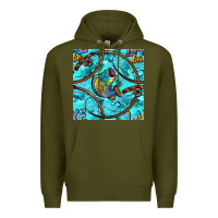 Army Green Lake Babe And Fish With Camouflage Seamless Pattern Premium Hoodie - BundleAndBundleShop