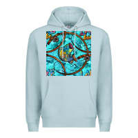 Blue Mist Lake Babe And Fish With Camouflage Seamless Pattern Premium Hoodie - BundleAndBundleShop
