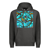 Charcoal Heather Lake Babe And Fish With Camouflage Seamless Pattern Premium Hoodie - BundleAndBundleShop