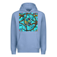 Colony Blue Lake Babe And Fish With Camouflage Seamless Pattern Premium Hoodie - BundleAndBundleShop