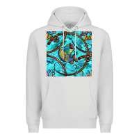 Dove Grey Lake Babe And Fish With Camouflage Seamless Pattern Premium Hoodie - BundleAndBundleShop