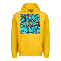 Lemon Lake Babe And Fish With Camouflage Seamless Pattern Premium Hoodie - BundleAndBundleShop