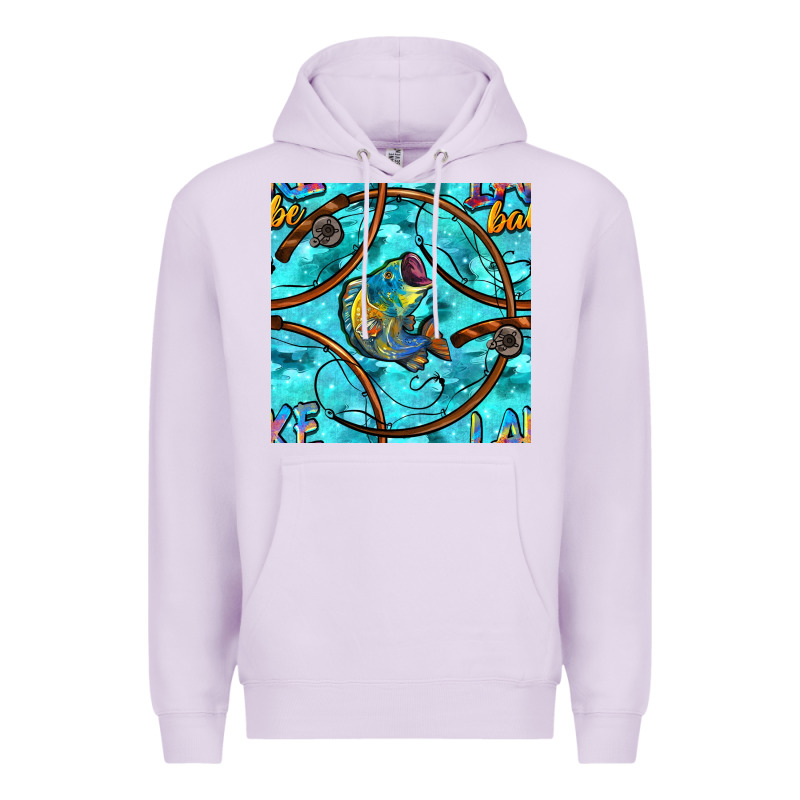 Lake Babe And Fish With Camouflage Seamless Pattern Premium Hoodie by BundleAndBundleShop | Teevron