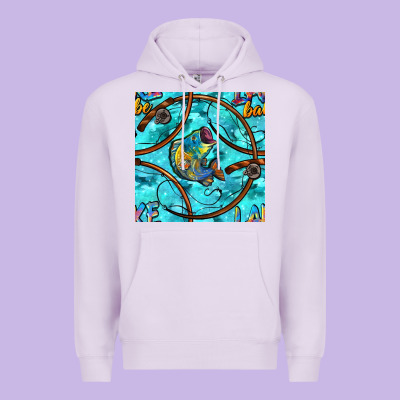 Lake Babe And Fish With Camouflage Seamless Pattern Premium Hoodie Designed By Bundleandbundleshop