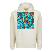 Oatmeal Heather Lake Babe And Fish With Camouflage Seamless Pattern Premium Hoodie - BundleAndBundleShop