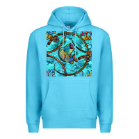 Ocean Blue Lake Babe And Fish With Camouflage Seamless Pattern Premium Hoodie - BundleAndBundleShop
