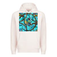 Pale Pink Lake Babe And Fish With Camouflage Seamless Pattern Premium Hoodie - BundleAndBundleShop