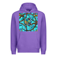 Purple Lake Babe And Fish With Camouflage Seamless Pattern Premium Hoodie - BundleAndBundleShop