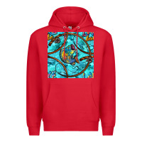 Red Lake Babe And Fish With Camouflage Seamless Pattern Premium Hoodie - BundleAndBundleShop
