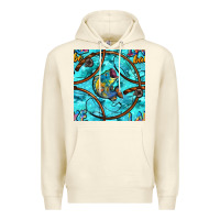Sandshell Lake Babe And Fish With Camouflage Seamless Pattern Premium Hoodie - BundleAndBundleShop