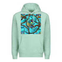 Seafoam Lake Babe And Fish With Camouflage Seamless Pattern Premium Hoodie - BundleAndBundleShop
