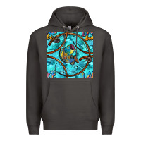 Smoke Lake Babe And Fish With Camouflage Seamless Pattern Premium Hoodie - BundleAndBundleShop