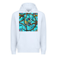 White Lake Babe And Fish With Camouflage Seamless Pattern Premium Hoodie - BundleAndBundleShop
