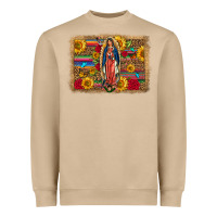 Mushroom Our Lady Of Guadalupe Glitter Leopard Flowers Heavyweight Sweatshirt - FaDigitalArtStudio