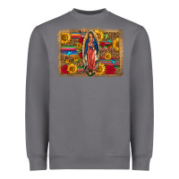 Storm Our Lady Of Guadalupe Glitter Leopard Flowers Heavyweight Sweatshirt - FaDigitalArtStudio