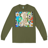 Army Green human with daisies Long Sleeve Tee - TumblerDesignByShophia