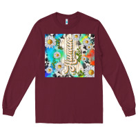Burgundy human with daisies Long Sleeve Tee - TumblerDesignByShophia